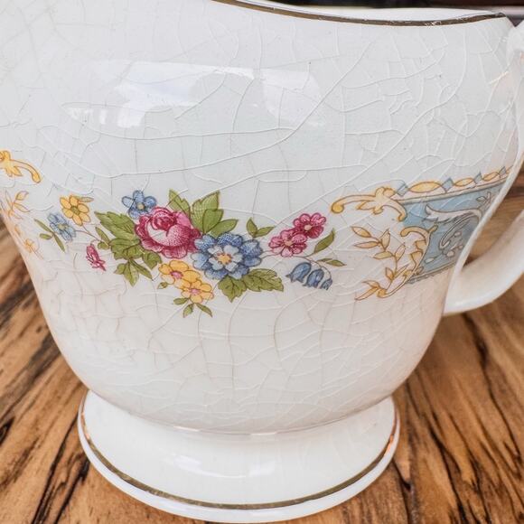 1930’s Edwin Knowles, Blue Dawn Collection, Semi-Vitreous, Creamer, 3.5”, 8oz - Picture 3 of 7